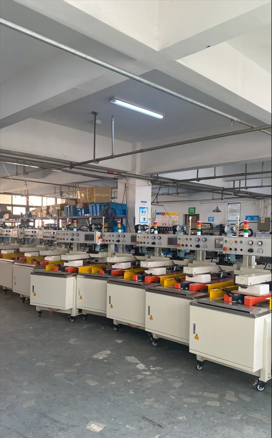 Packaging machine production line inside a supplier factory.