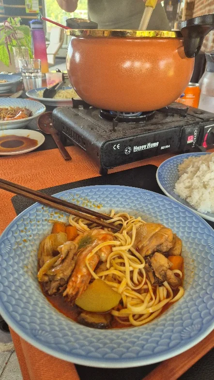 Shared lunch during Lisa's international Sal-Tech trip.